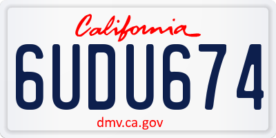 CA license plate 6UDU674