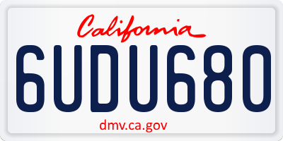 CA license plate 6UDU680