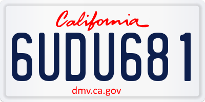 CA license plate 6UDU681