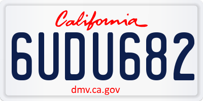 CA license plate 6UDU682