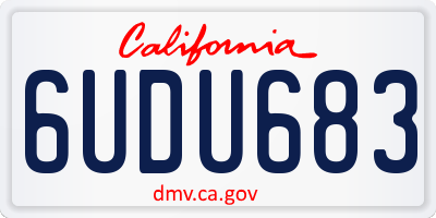 CA license plate 6UDU683