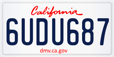 CA license plate 6UDU687