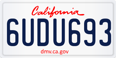 CA license plate 6UDU693