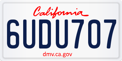 CA license plate 6UDU707