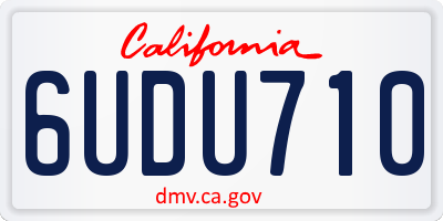 CA license plate 6UDU710
