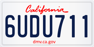 CA license plate 6UDU711