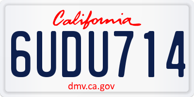 CA license plate 6UDU714