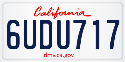 CA license plate 6UDU717