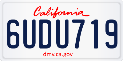 CA license plate 6UDU719