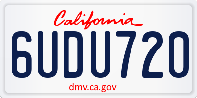 CA license plate 6UDU720