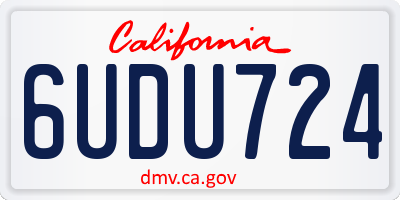 CA license plate 6UDU724