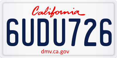 CA license plate 6UDU726