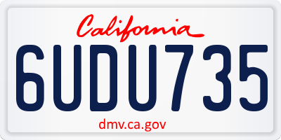 CA license plate 6UDU735