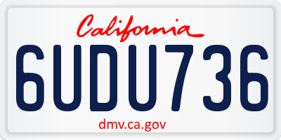 CA license plate 6UDU736