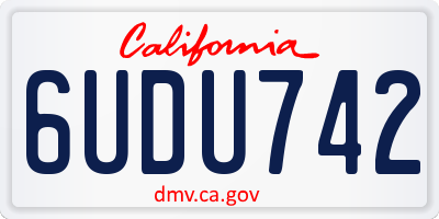 CA license plate 6UDU742