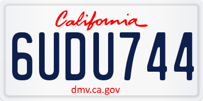 CA license plate 6UDU744