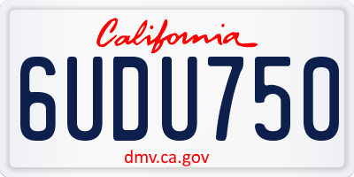 CA license plate 6UDU750