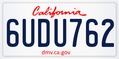 CA license plate 6UDU762