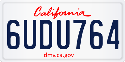 CA license plate 6UDU764