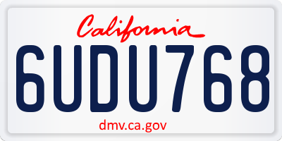 CA license plate 6UDU768