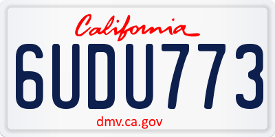 CA license plate 6UDU773