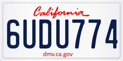 CA license plate 6UDU774