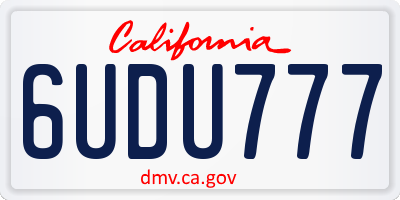 CA license plate 6UDU777