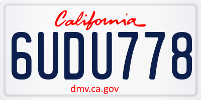CA license plate 6UDU778