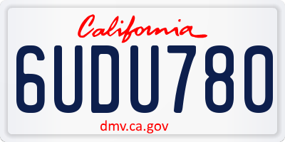 CA license plate 6UDU780