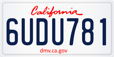 CA license plate 6UDU781