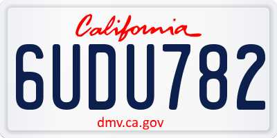 CA license plate 6UDU782