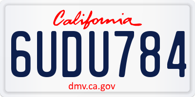 CA license plate 6UDU784