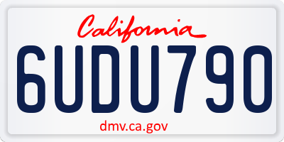 CA license plate 6UDU790