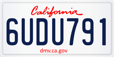 CA license plate 6UDU791