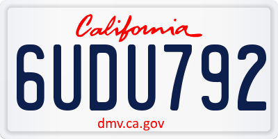 CA license plate 6UDU792