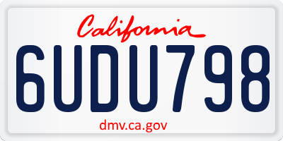 CA license plate 6UDU798