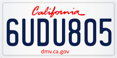 CA license plate 6UDU805