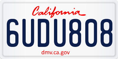 CA license plate 6UDU808