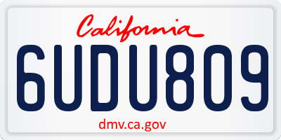 CA license plate 6UDU809
