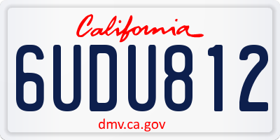 CA license plate 6UDU812