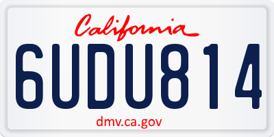 CA license plate 6UDU814