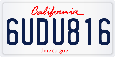 CA license plate 6UDU816