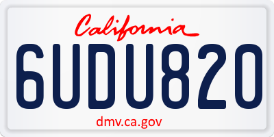 CA license plate 6UDU820