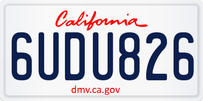 CA license plate 6UDU826