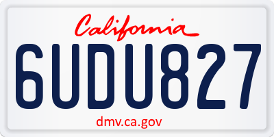 CA license plate 6UDU827