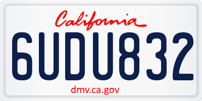 CA license plate 6UDU832