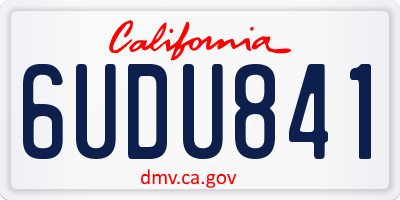 CA license plate 6UDU841