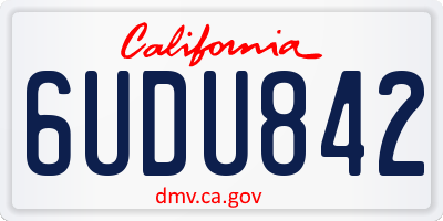 CA license plate 6UDU842