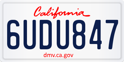 CA license plate 6UDU847