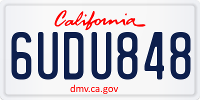 CA license plate 6UDU848